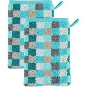 Cawö Washandje Cawö Unique Karo Turquoise (6-delig)
