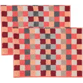 Cawö Gastendoek Cawö Unique Karo Coral (6-delig)