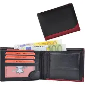 Dariya Portemonnee 120 B Zwart Rood Leer