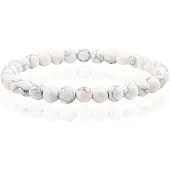 Memphis 6mm Natuursteen Armband - White Howlite