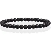 Memphis 6mm Natuursteen Armband - Matte Onyx