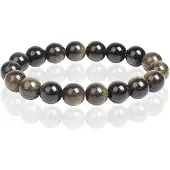 Memphis Natuursteen Armband 10mm - Gold Obsidian