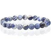 Memphis Natuursteen Armband met 8mm Kralen - Sodalite