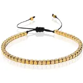 LGT JWLS Dames Armband - 4mm Cube Goudkleurig