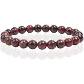 Memphis Natuursteen Armband met 8mm Kralen - Bloodstone