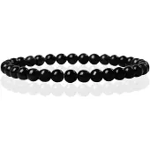 Memphis 6mm Natuursteen Armband - Black Agate