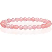 Memphis 6mm Natuursteen Armband - Watermelon Crystal
