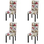 vidaXL eetkamerstoelen 4 st bloemenpatroon hout