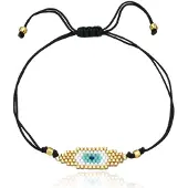 LGT JWLS Dames Armband met Evil Eye van Miyuki Kralen - Light