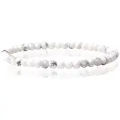 Memphis Natuursteen Armband - 4mm Howlite