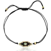 LGT JWLS Dames Armband met Evil Eye van Miyuki Kralen - Dark