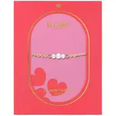 Lucardi Dames Stalen goldplated armband met parels - Armband - Staal - Goudkleurig - 19 cm