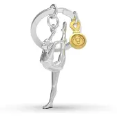 Metalmorphose sleutelhanger gymnast met trofee