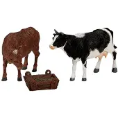 Intratuin Lemax Kerstdorpminiatuur Feeding Cow And Bull (koeienvoer) H 5,7 Cm