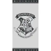 Harry Potter strandlaken Hogwarts 70 x 140 m katoen zwart/grijs