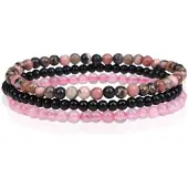 Memphis Stacked Dames Armbanden set - Pink-19cm