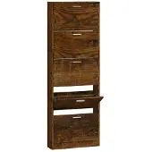 vidaXL Schoenenkast 59x17x169 cm bewerkt hout gerookt eikenkleurig