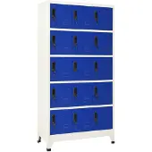 vidaXL Lockerkast 90x40x180 cm staal grijs en blauw