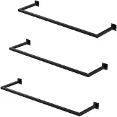 ML-Design Set van 3 rechthoekige kledingstangen Allie | staal zwart 114x30x6 cm wandstangen | NADUVI