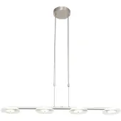 Steinhauer Hanglamp Turound Staal 4-lichts Helder Glas