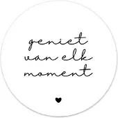 Label2X Muurcirkel geniet van elk moment wit