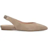 Manfield Beige suède slingback ballerina's | Maat 39