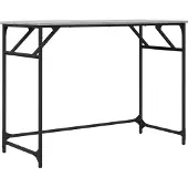 vidaXL Bureau 100x45x76 cm hout en gepoedercoat staal grijs sonoma