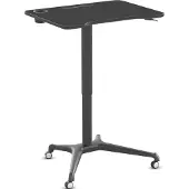 Worktrainer - Single Leg Desk - Hoogte 74 - 113 cm - Breedte 80 cm - Klein Gasveer zit-sta Bureau - in hoogte verstelbaar Bureau - Zwart