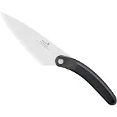 Deglon Breed keukenmes - ergonomisch handvat - roestvrij staal - 15 cm - zwart