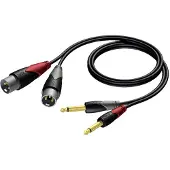 Procab CLA708 2x XLR (m) - 2x 6,35mm Jack (m) audiokabel - 3 meter