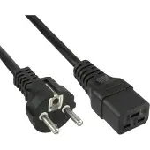 InLine Voedingskabel 16A, type F recht naar IEC connector IEC320/C19, 1m