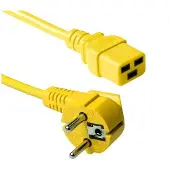 ACT AK5181 Netsnoer Schuko CEE 7/7 male (haaks) | C19 | Geel | 1,8 meter