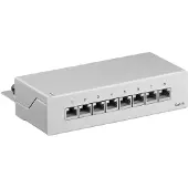 Goobay Patchpaneel | Cat6 S/FTP | 8 poorten (Desktop, Grijs)