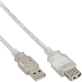 InLine USB 2.0 kabel, transparant, A M/V, 5m