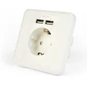 EnerGenie Inbouwstopcontact met 1 CEE 7/3 contact en 2 USB poorten - 2,4A / wit