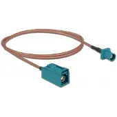 DeLOCK Fakra Z (m) compact - Fakra Z (v) antenne verlengkabel - RG316 - 50 Ohm / transparant - 1 meter
