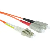 ACT Premium LC/UPC - SC/UPC Duplex optical fiber kabel | OM1 | LSZH | oranje | 3 meter
