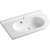 Sapho Pulse Cultured Marble Wastafel 75x45cm, links/wit