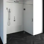 Brauer Void Nis Draaideur 2-delig 180x200cm Greep Zijkant - Geborsteld RVS PVD - Veiligheidsglas - Douche, Douchedeuren - 8720359360328