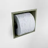 Mondiaz easy toiletrolhouder cube 160 solid surface 16x8,6 cm kleur army. Geschikt voor op en inbouw.