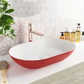 Mondiaz onni waskom solid surface 55 cm kleur fire /talc
