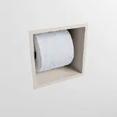 Mondiaz Easy Toiletrolhouder CUBE 160 solid surface 16x16cm kleur Linen. Geschikt voor op en inbouw.