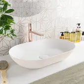 Mondiaz ONNI Waskom solid surface 55cm kleur Linen / Talc
