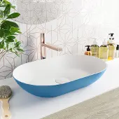 Mondiaz ONNI Waskom solid surface 55cm kleur Jeans / Talc