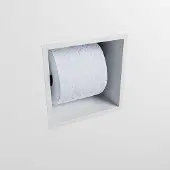 Mondiaz Easy Toiletrolhouder CUBE 160 solid surface 16x16cm kleur Talc. Geschikt voor op en inbouw.