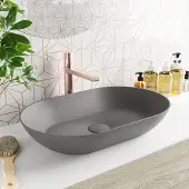 Mondiaz ONNI Waskom solid surface 55cm kleur DarkGrey / DarkGrey