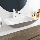 Mondiaz topi waskom solid surface 60 cm kleur smoke /talc