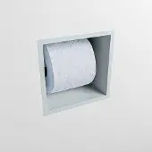 Mondiaz easy toiletrolhouder cube 160 solid surface 16x16 cm kleur clay. Geschikt voor op en inbouw.