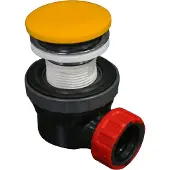 Mondiaz ruimte besparende click sifon 6,7 cm hoog solid surface rond ocher