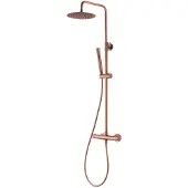 Alvoro Eclipse Opbouw Regendoucheset - Geborsteld Koper PVD - Messing - Kranen, Douchekranen, Douchesets, Opbouw Douchesets, Stortdouches - Kranen, Douchekranen, Douchesets, Opbouw douchesets,
